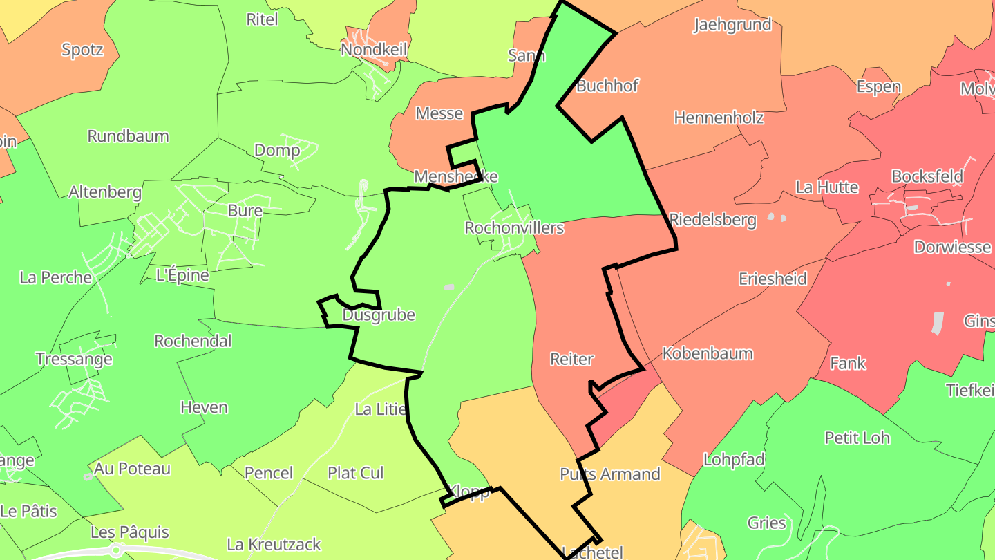 Carte des prix de l'immobilier Rochonvillers