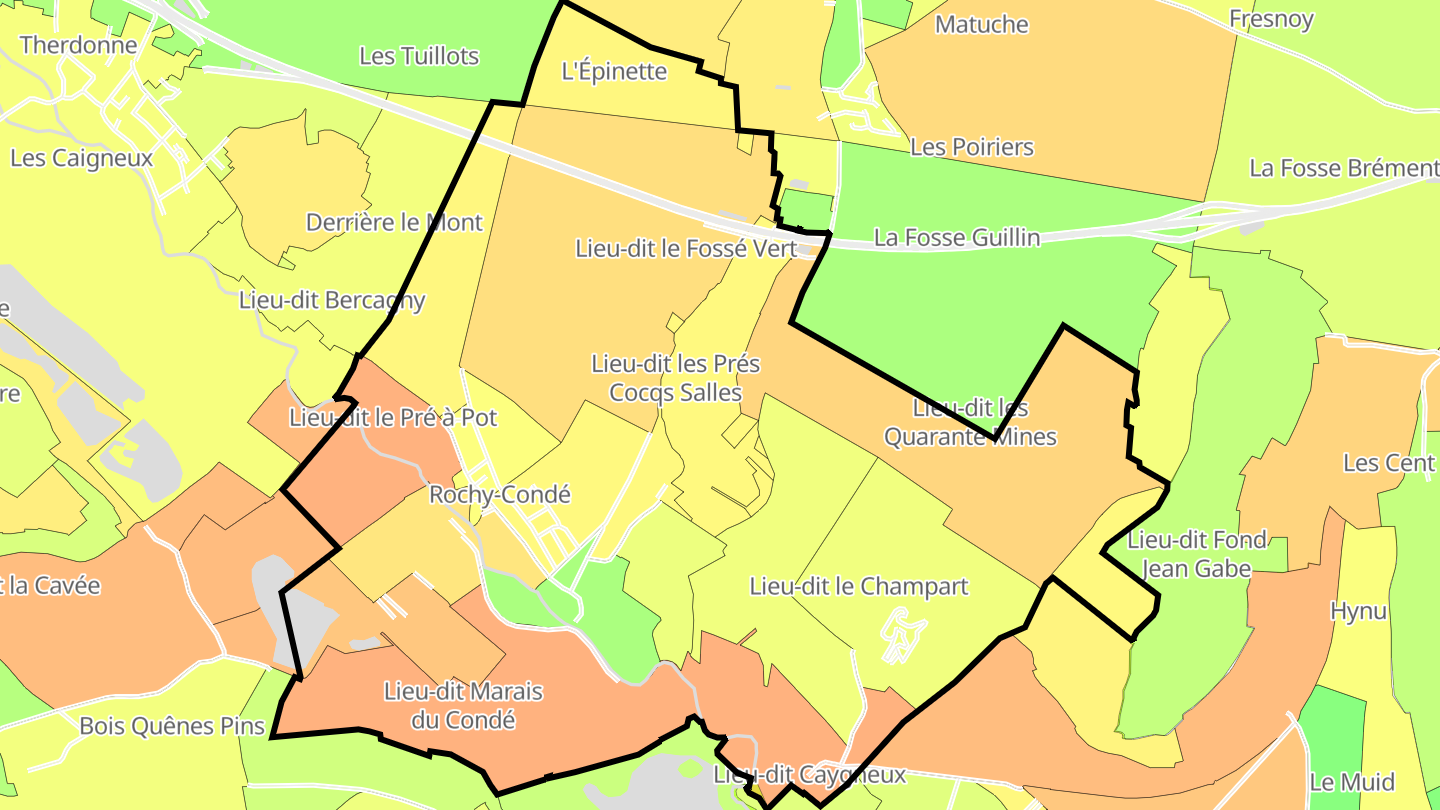 Carte des prix de l'immobilier Rochy-Condé