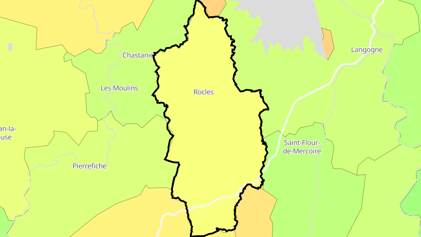 Carte des prix de l'immobilier Rocles