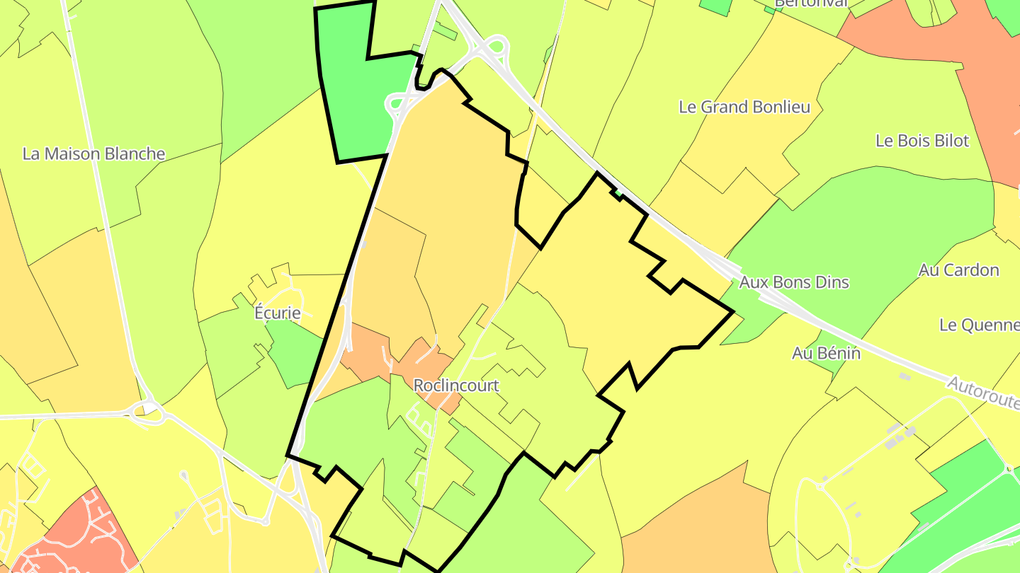 Carte des prix de l'immobilier Roclincourt