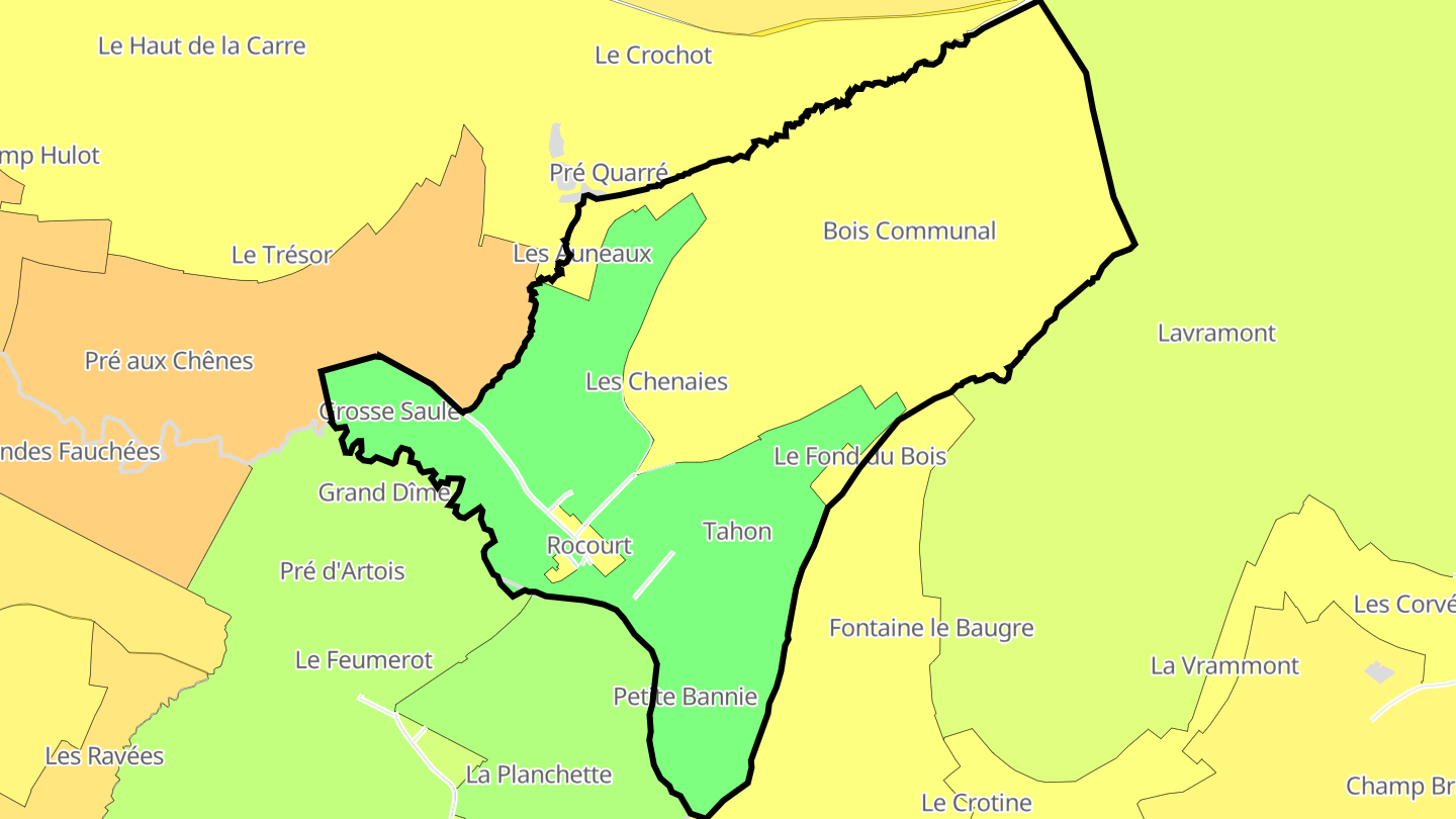 Carte des prix de l'immobilier Rocourt