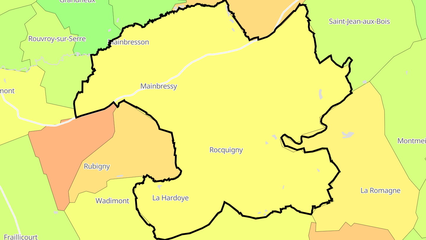 Carte des prix de l'immobilier Rocquigny