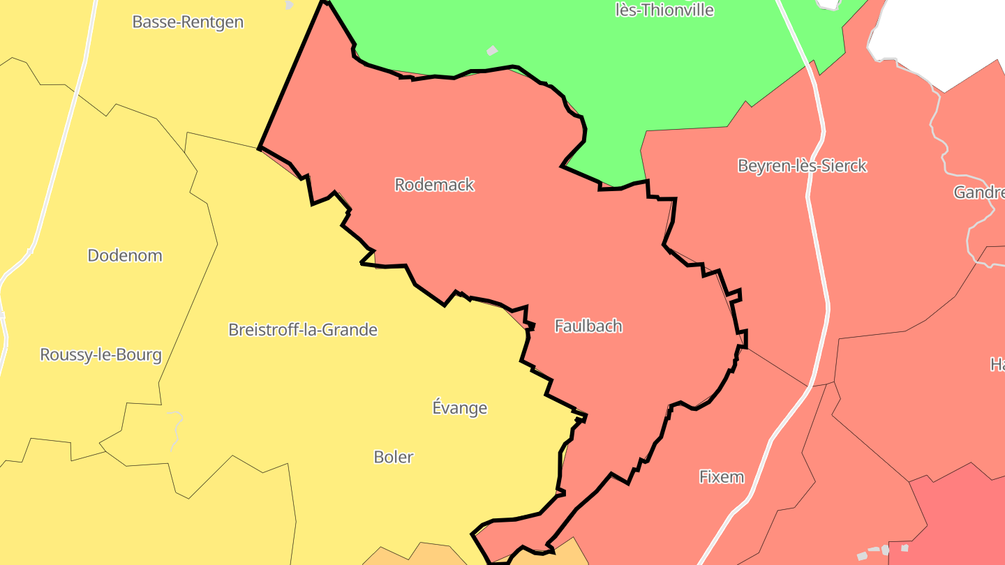 Carte des prix de l'immobilier Rodemack