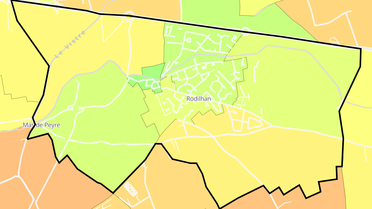 Carte des prix de l'immobilier Rodilhan