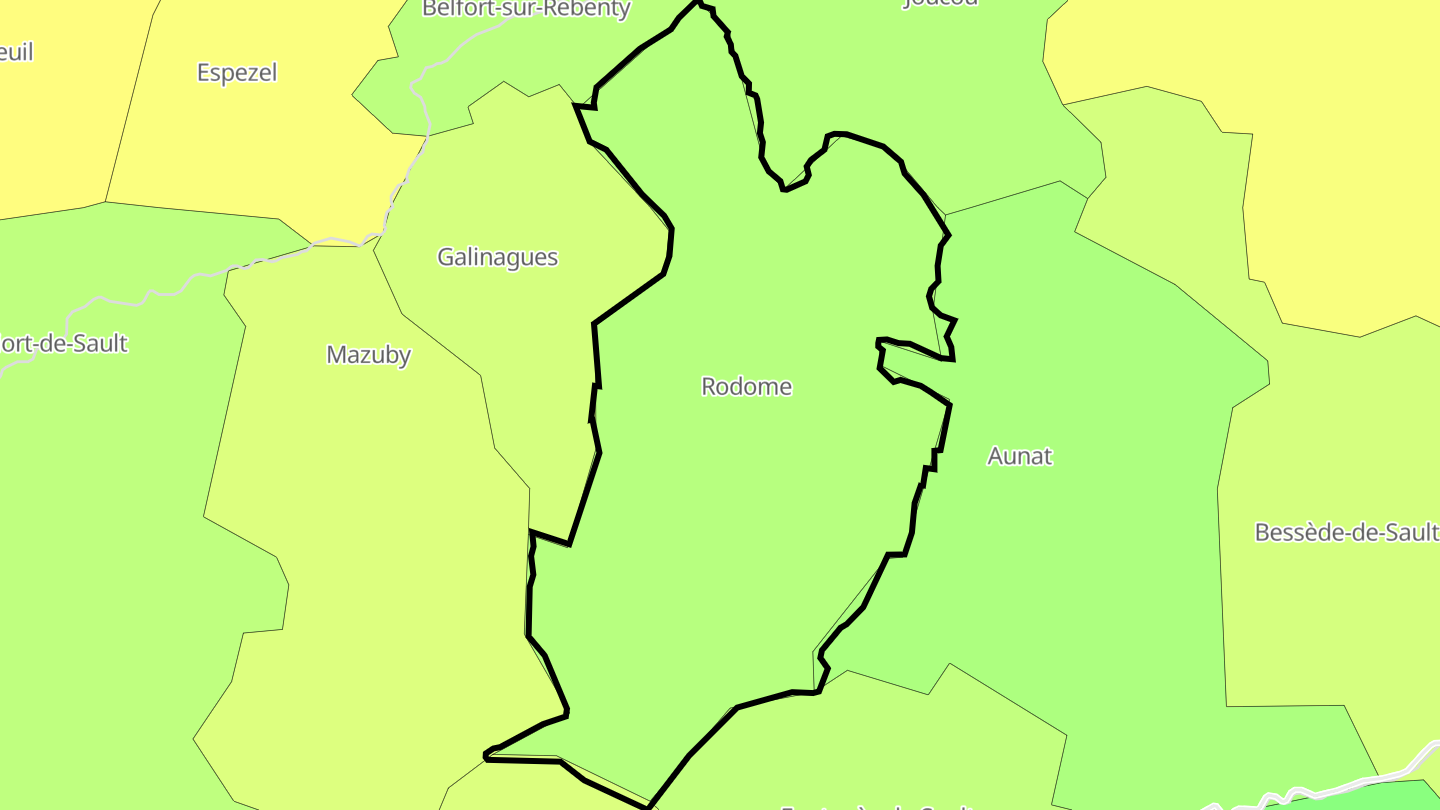 Carte des prix de l'immobilier Rodome