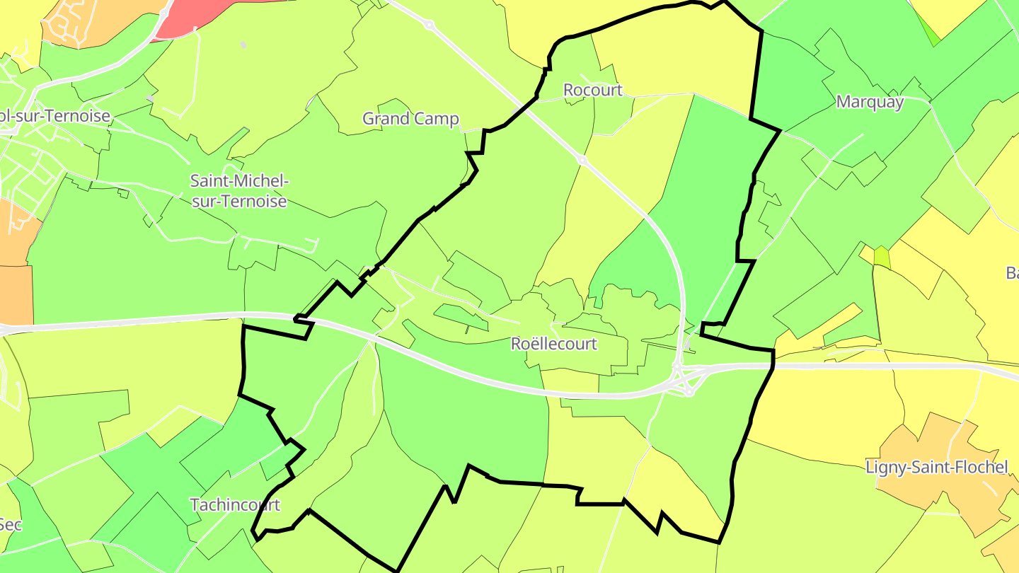 Carte des prix de l'immobilier Roëllecourt