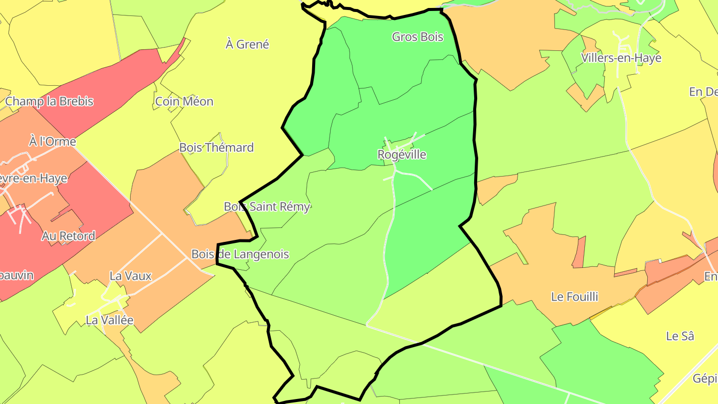 Carte des prix de l'immobilier Rogéville