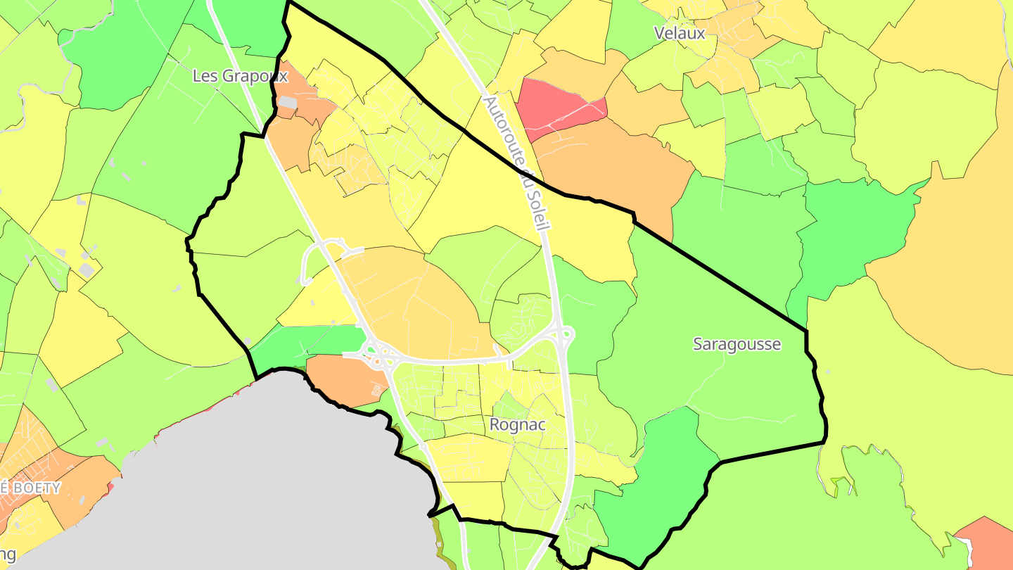 Carte des prix de l'immobilier Rognac
