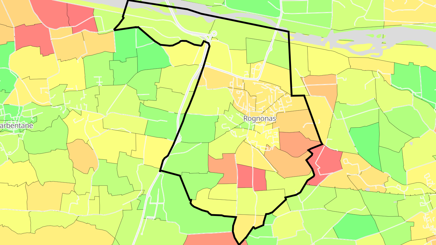 Carte des prix de l'immobilier Rognonas