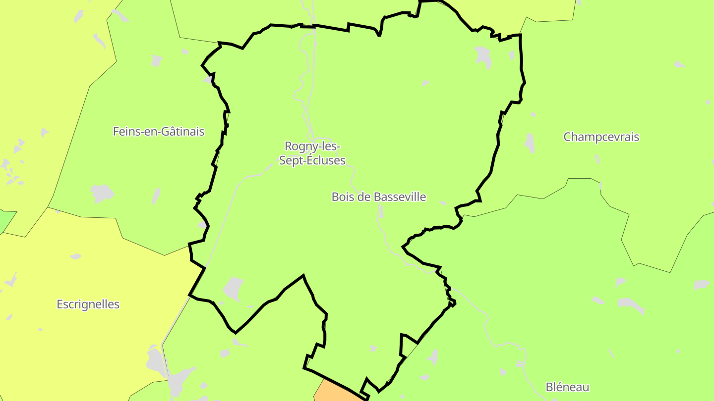 Carte des prix de l'immobilier Rogny-les-Sept-Écluses