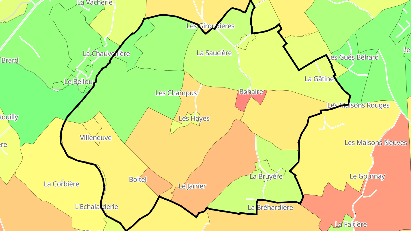 Carte des prix de l'immobilier Rohaire