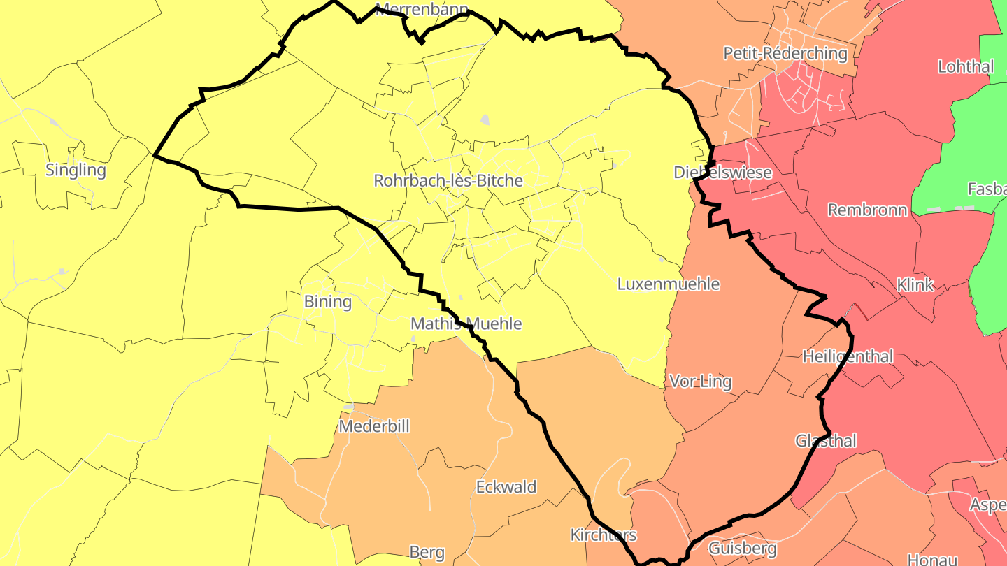 Carte des prix de l'immobilier Rohrbach-lès-Bitche