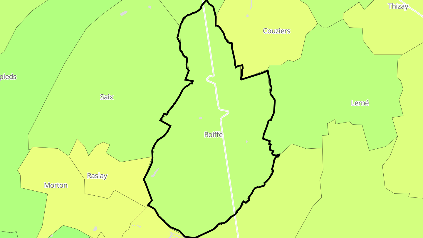 Carte des prix de l'immobilier Roiffé