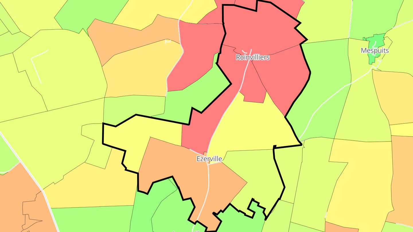 Carte des prix de l'immobilier Roinvilliers