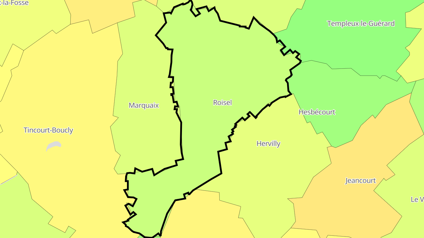 Carte des prix de l'immobilier Roisel