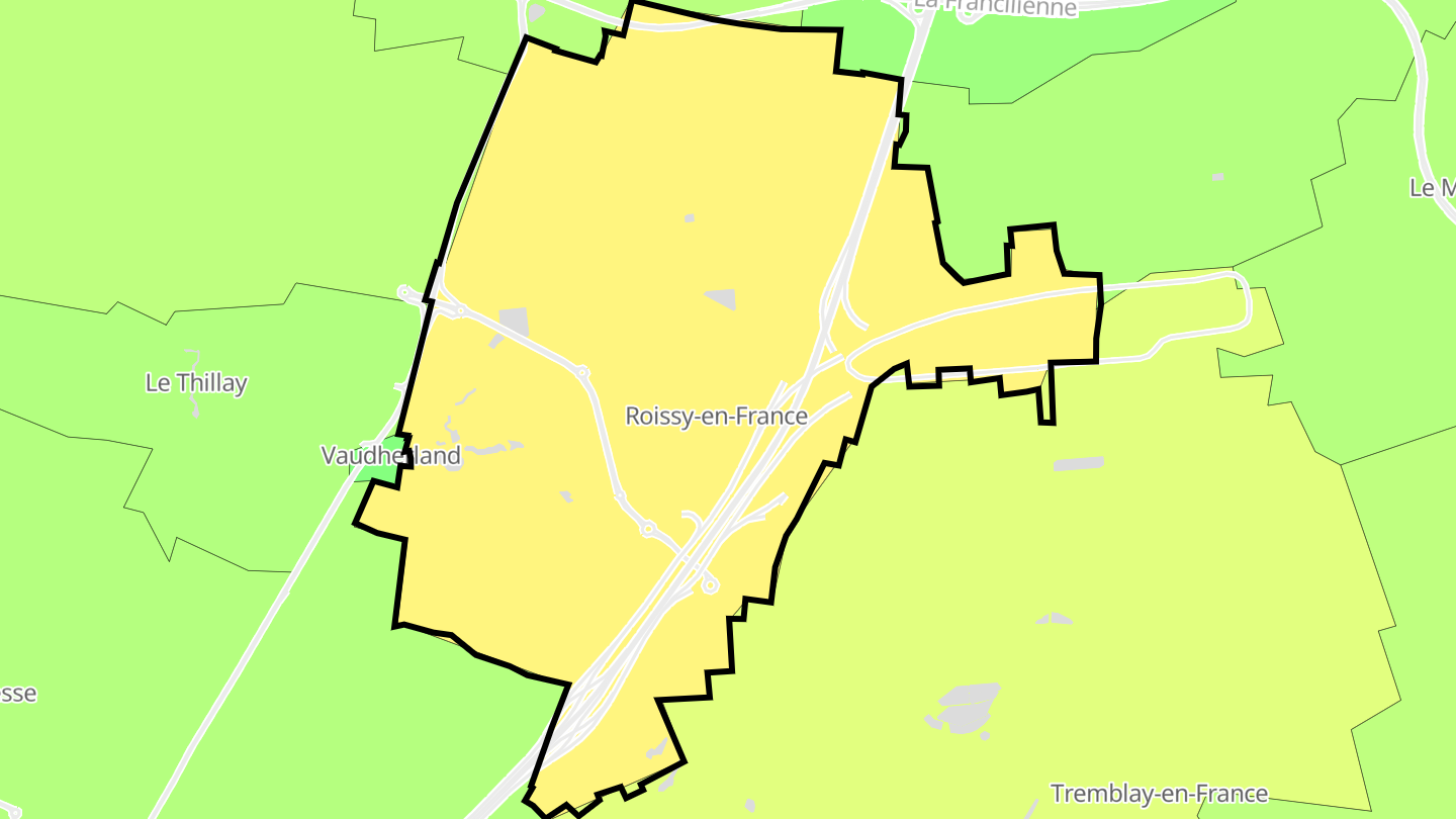 Carte des prix de l'immobilier Roissy-en-France