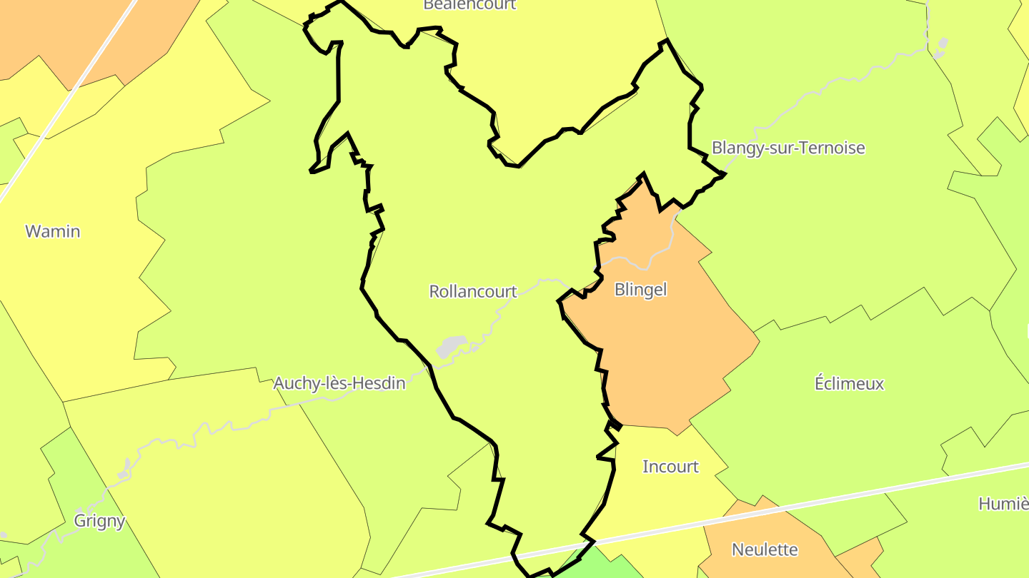 Carte des prix de l'immobilier Rollancourt