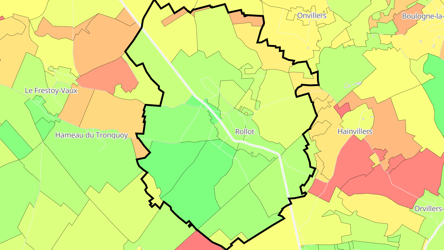 Carte des prix de l'immobilier Rollot
