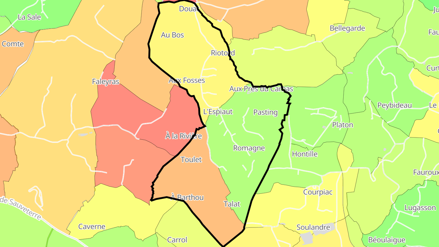 Carte des prix de l'immobilier Romagne