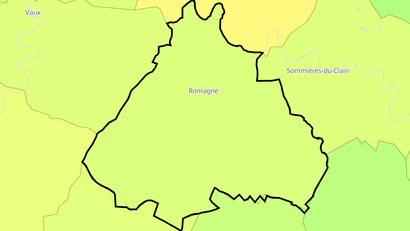Carte des prix de l'immobilier Romagne