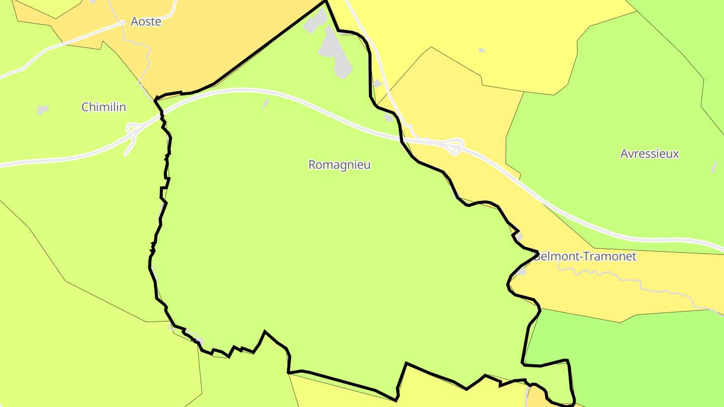 Carte des prix de l'immobilier Romagnieu