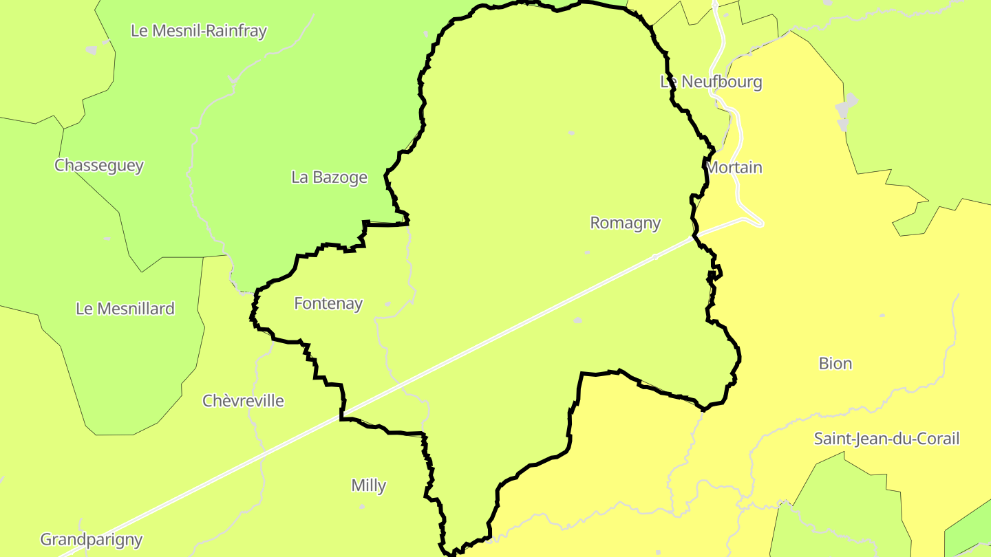 Carte des prix de l'immobilier Romagny Fontenay