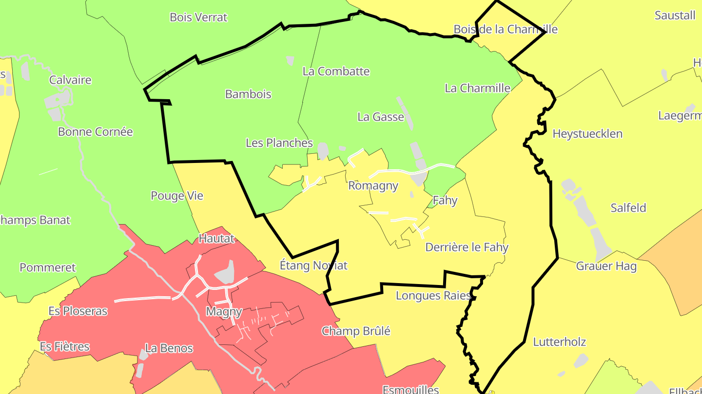 Carte des prix de l'immobilier Romagny