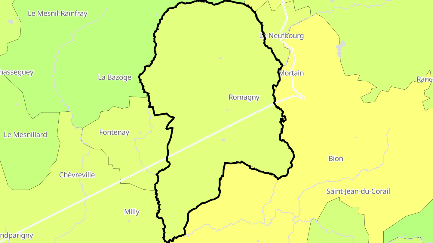 Carte des prix de l'immobilier Romagny
