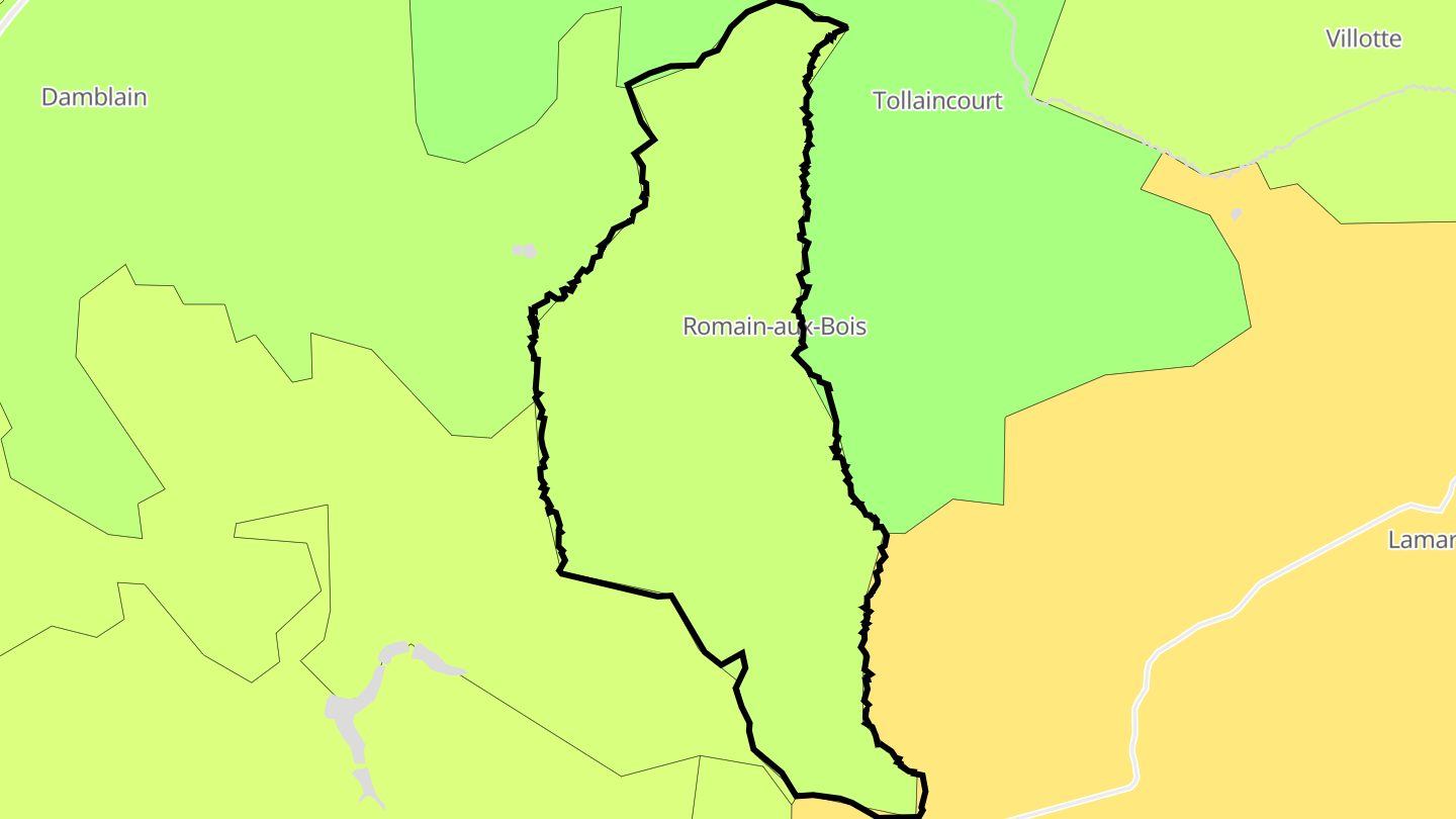 Carte des prix de l'immobilier Romain-aux-Bois