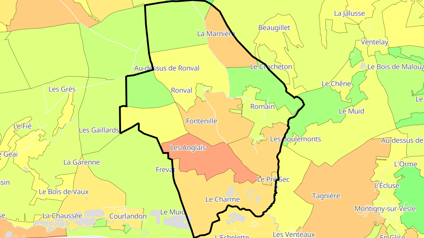 Carte des prix de l'immobilier Romain