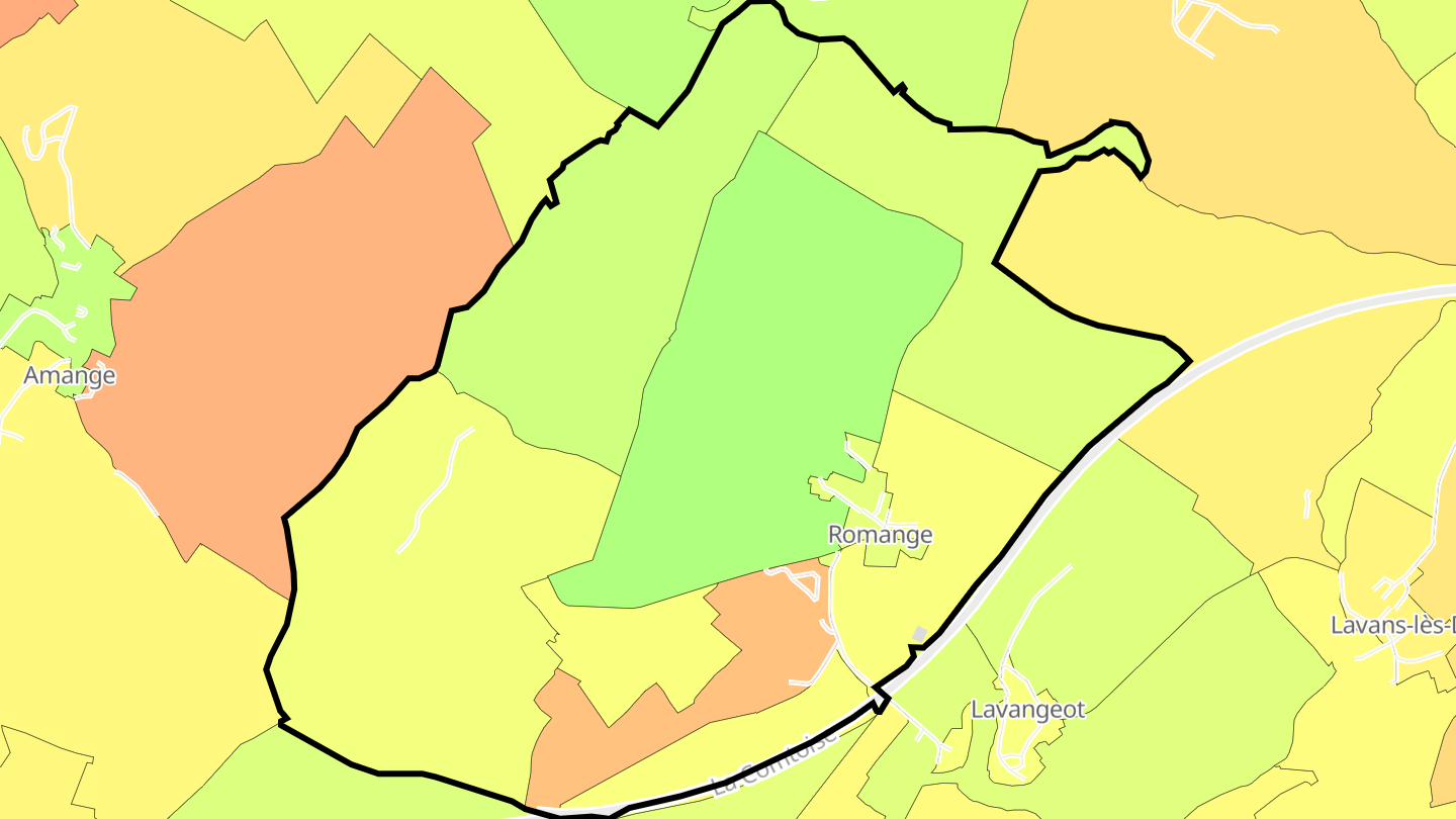 Carte des prix de l'immobilier Romange