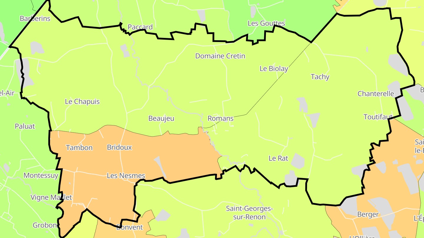 Carte des prix de l'immobilier Romans