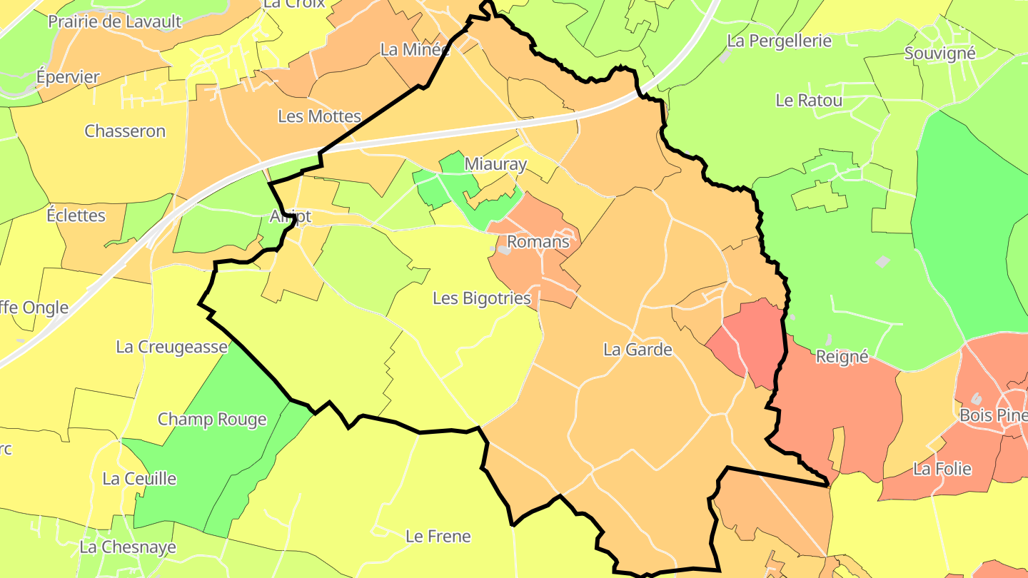 Carte des prix de l'immobilier Romans