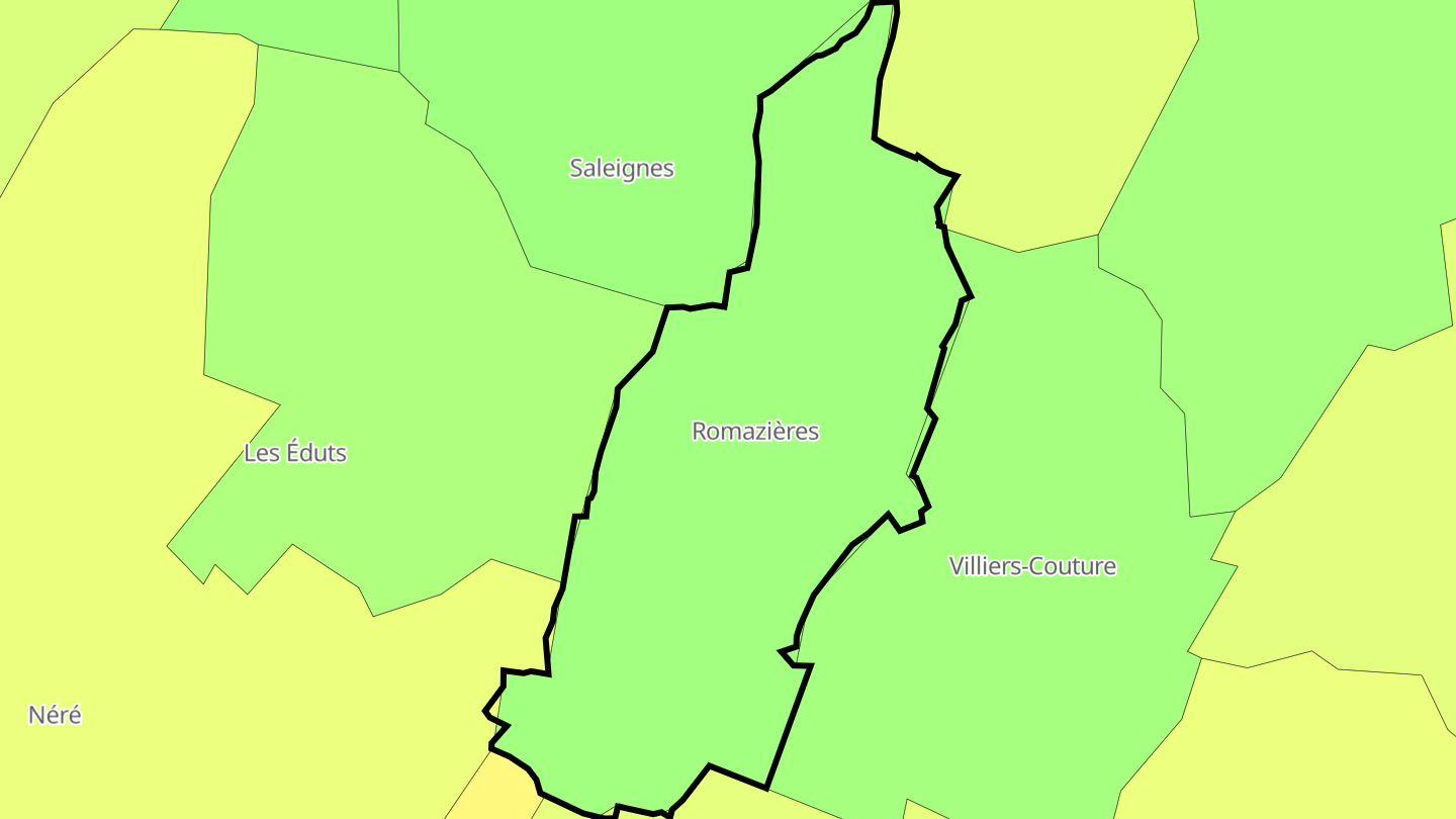 Carte des prix de l'immobilier Romazières
