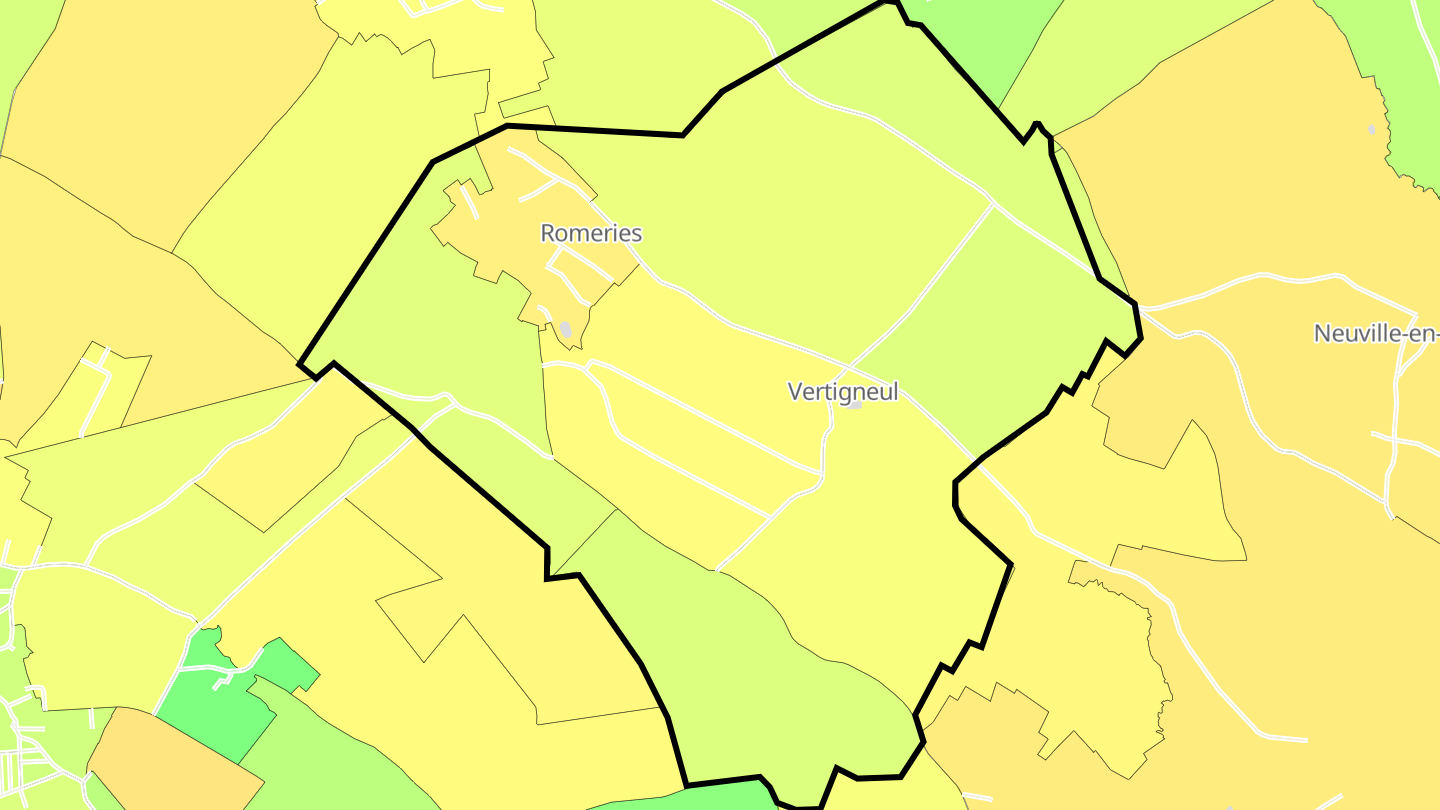Carte des prix de l'immobilier Romeries
