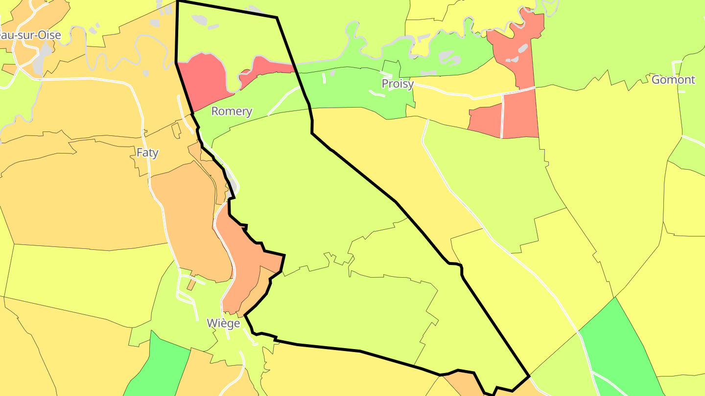 Carte des prix de l'immobilier Romery