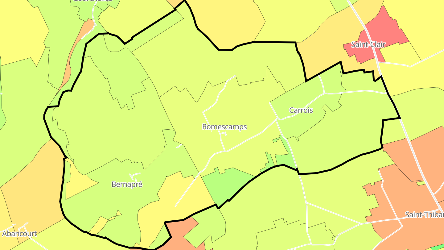 Carte des prix de l'immobilier Romescamps