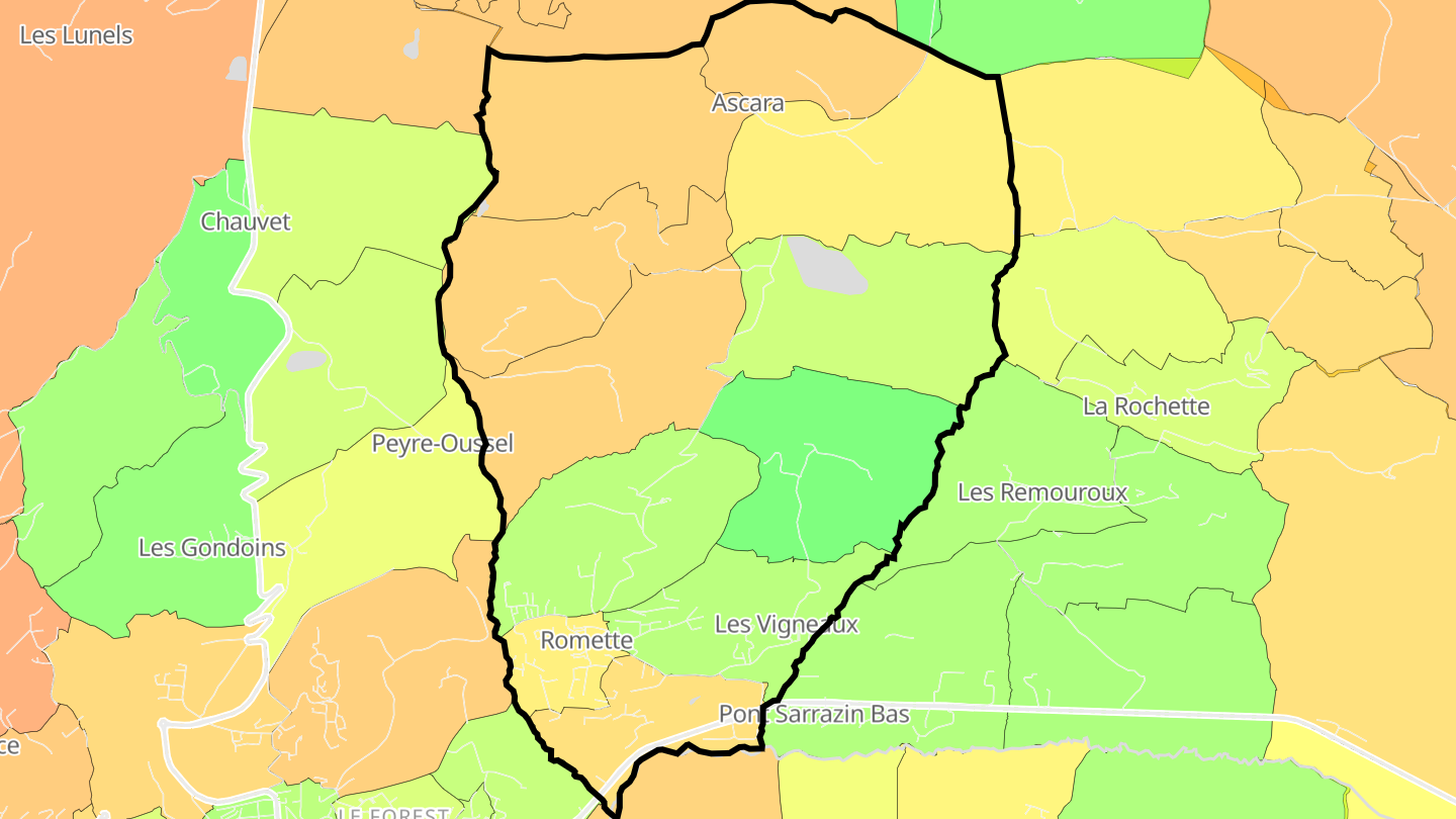 Carte des prix de l'immobilier Romette