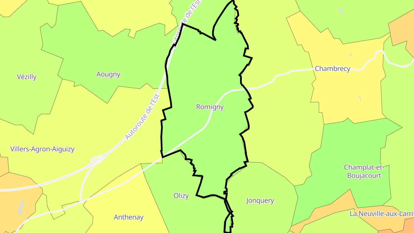 Carte des prix de l'immobilier Romigny