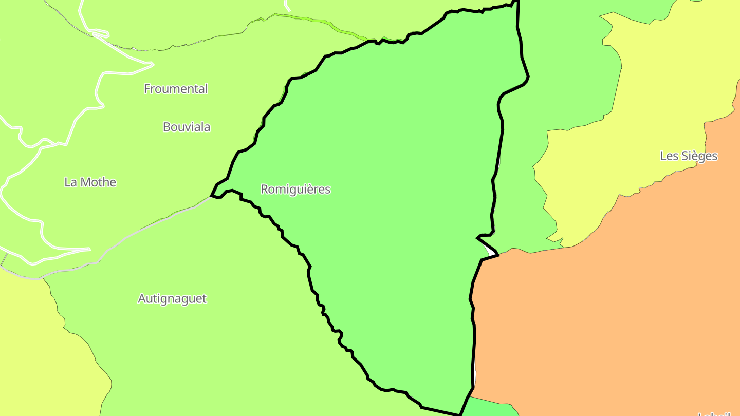 Carte des prix de l'immobilier Romiguières