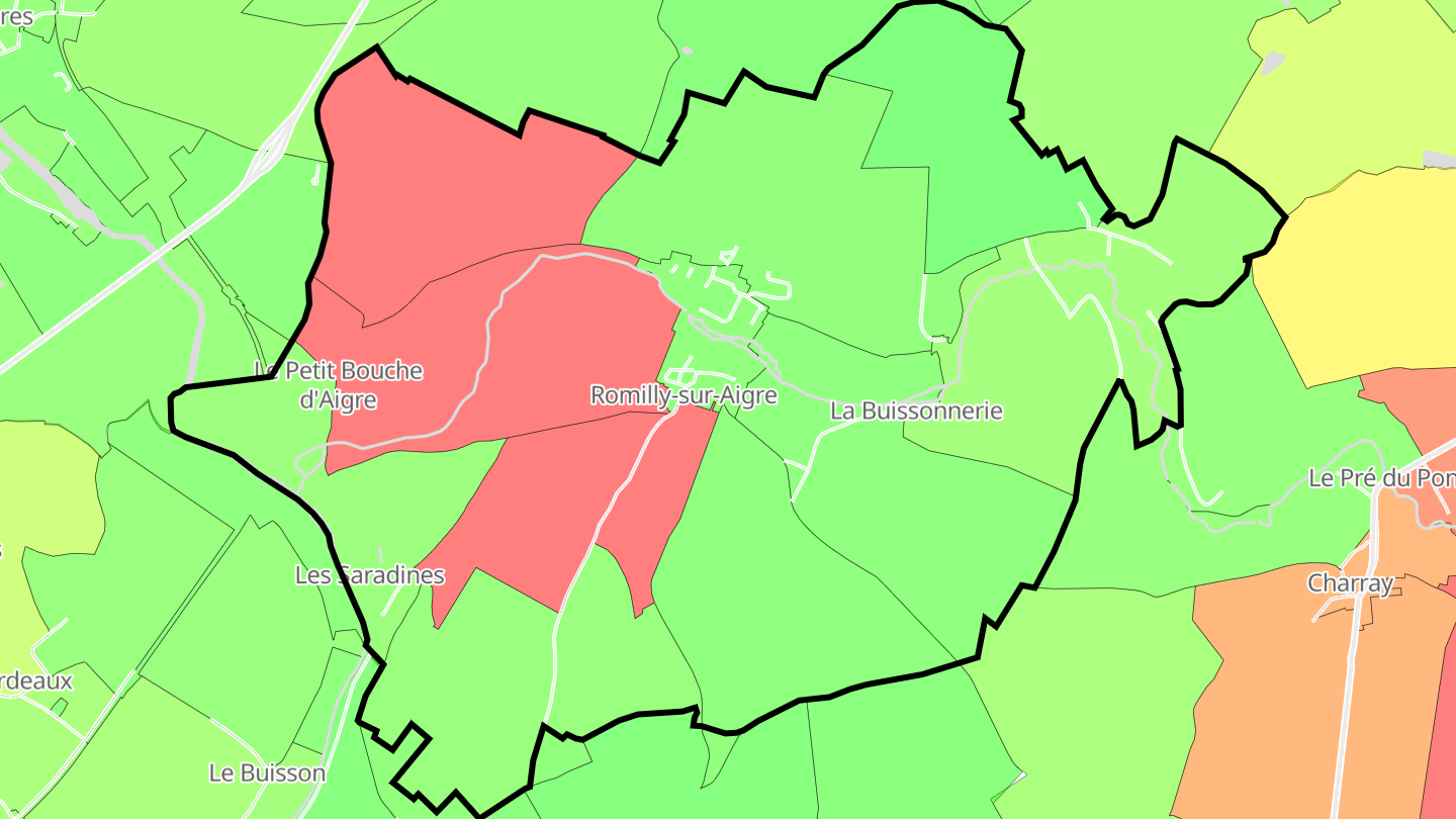 Carte des prix de l'immobilier Romilly-sur-Aigre