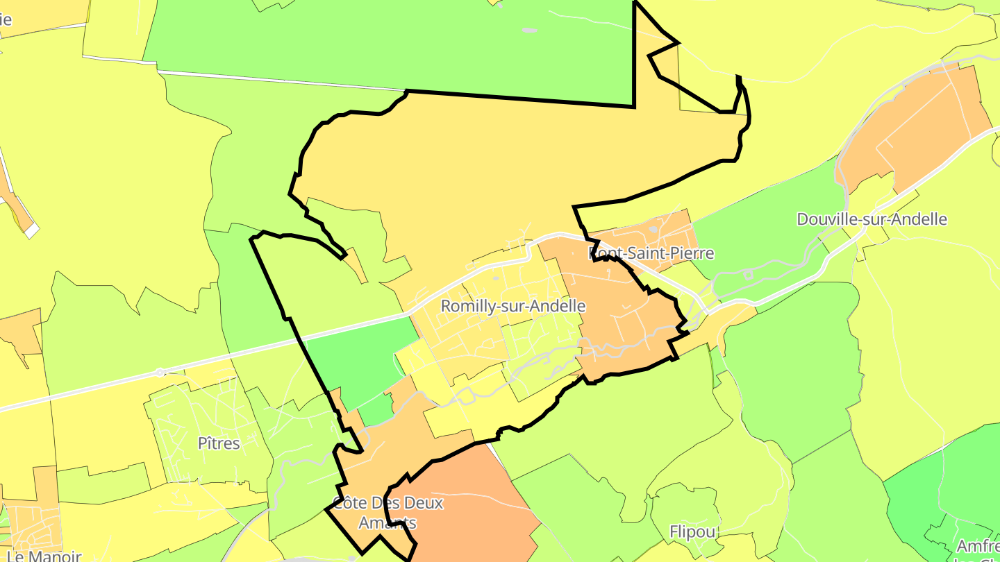Carte des prix de l'immobilier Romilly-sur-Andelle