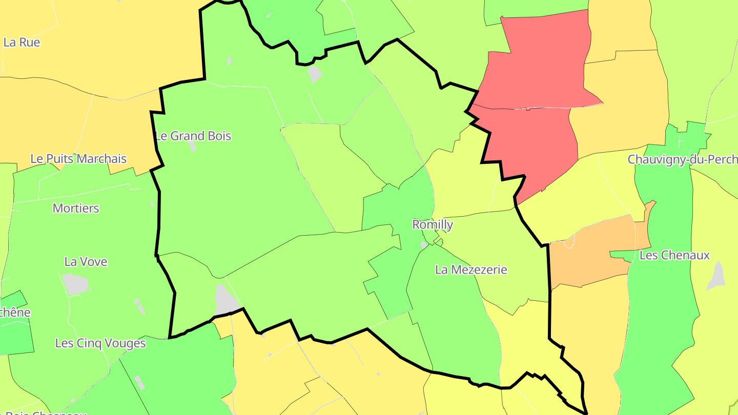 Carte des prix de l'immobilier Romilly