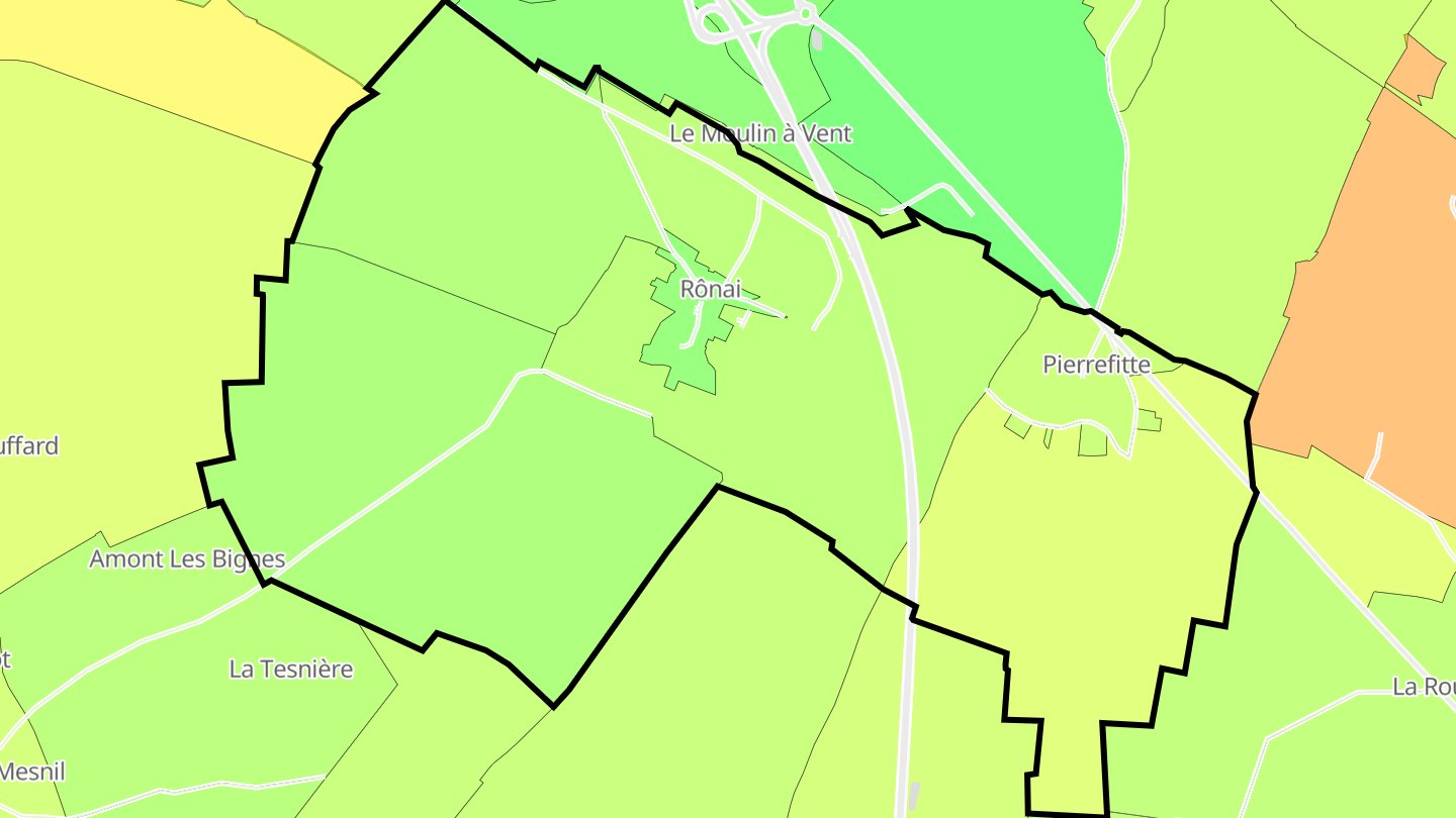 Carte des prix de l'immobilier Rônai
