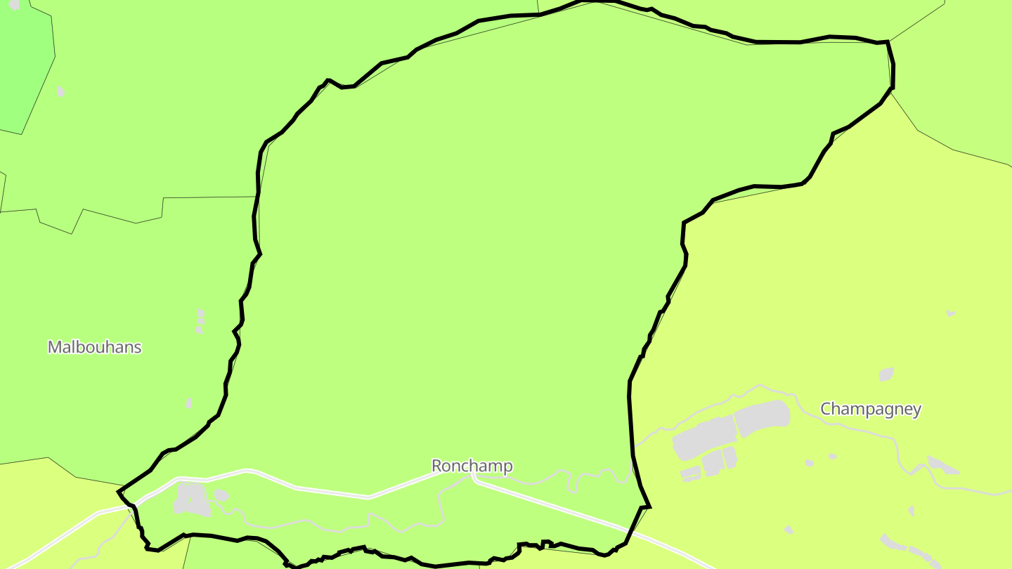 Carte des prix de l'immobilier Ronchamp