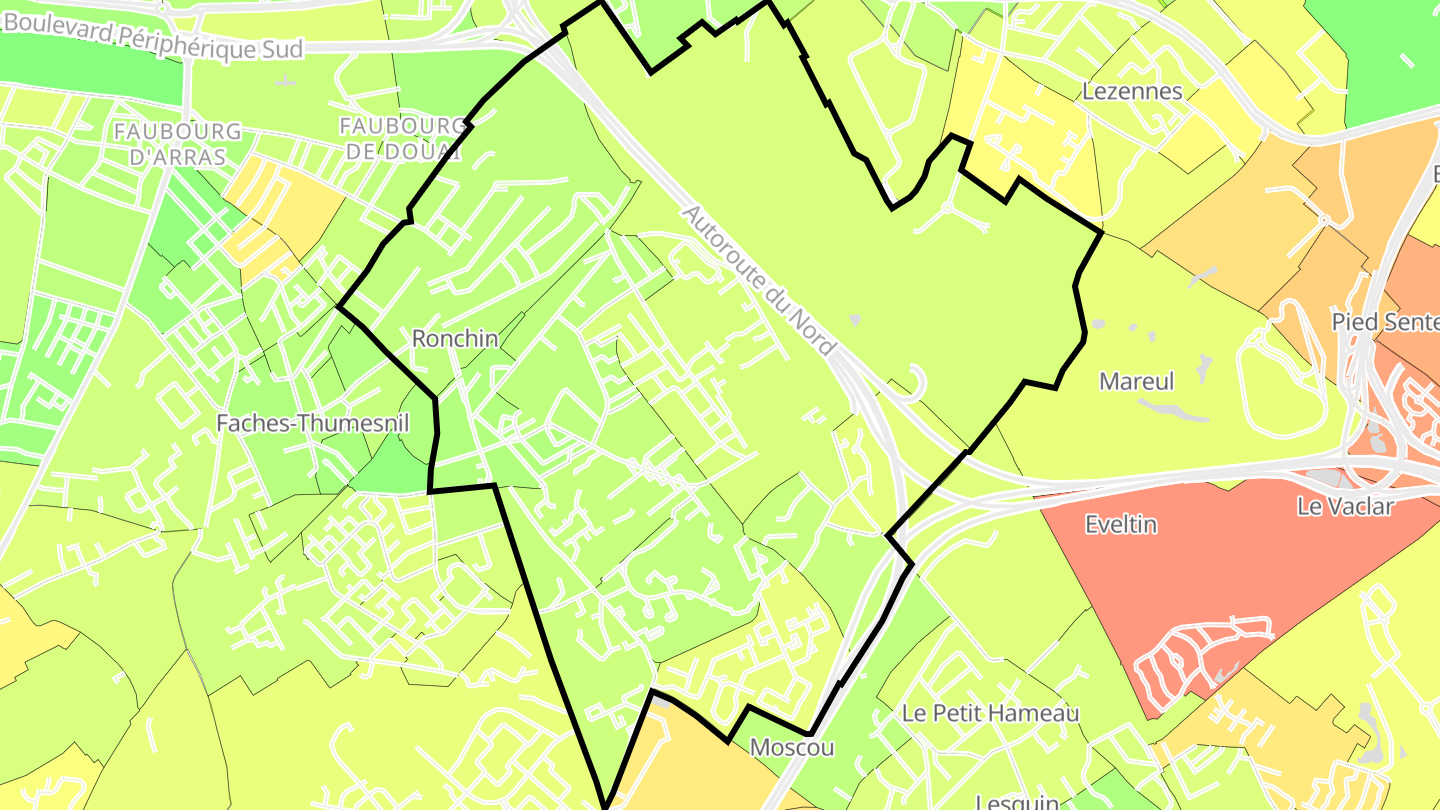 Carte des prix de l'immobilier Ronchin