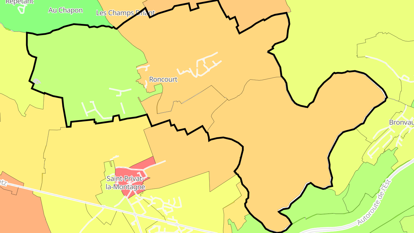 Carte des prix de l'immobilier Roncourt