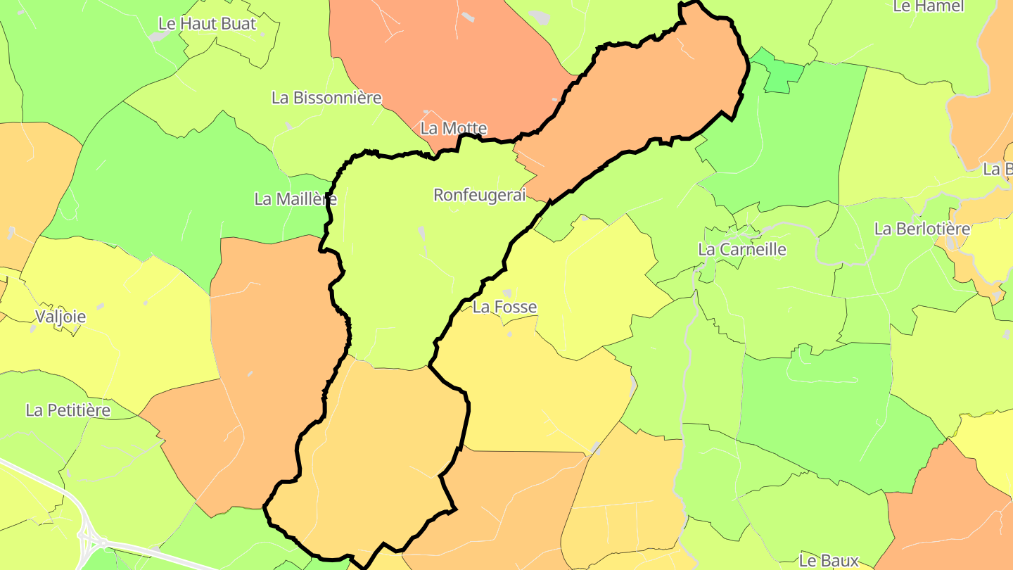 Carte des prix de l'immobilier Ronfeugerai