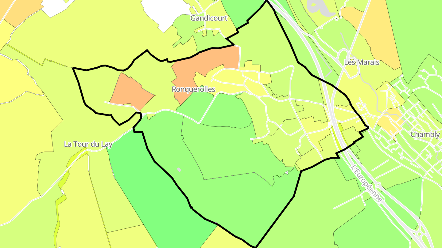 Carte des prix de l'immobilier Ronquerolles