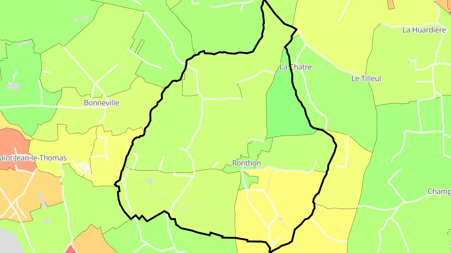 Carte des prix de l'immobilier Ronthon